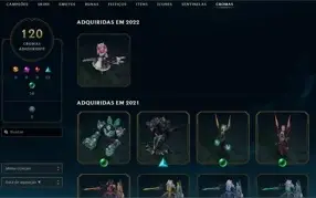 CONTA 657 SKINS!! PRECINHO ACOMPANHA DADOS DE CRIAÇÃO!!!