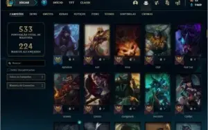 Conta prata 1 com 192 skins e 149 champs