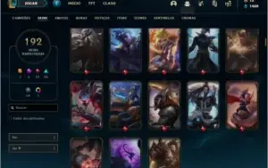 Conta prata 1 com 192 skins e 149 champs