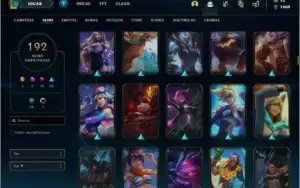Conta prata 1 com 192 skins e 149 champs