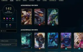 Conta lol rara - Rammus rei Skins vitoriosas Todos os champs