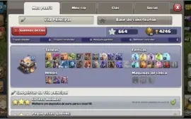 Conta 9.11 de COC e clash Royale arena 11
