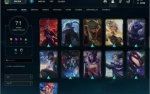 Conta Prata 2 com 71 skins e 110 champs
