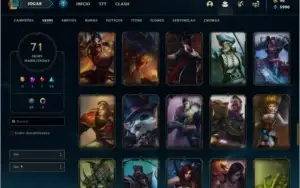 Conta Prata 2 com 71 skins e 110 champs