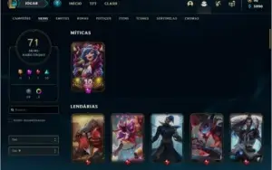 Conta Prata 2 com 71 skins e 110 champs