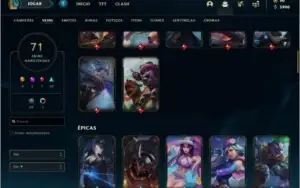 Conta Prata 2 com 71 skins e 110 champs