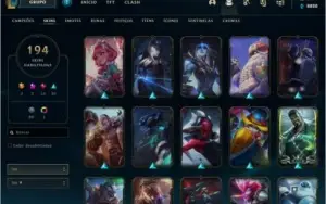 Conta 2012, 194 skin, icones e skins raras