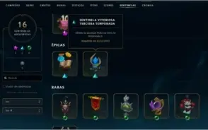 Conta 2012, 194 skin, icones e skins raras