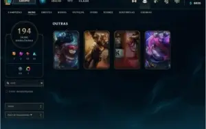 Conta 2012, 194 skin, icones e skins raras