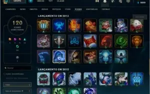 Conta 2012, 194 skin, icones e skins raras