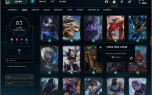 Conta ouro 4 com 83 skins e 113 champs