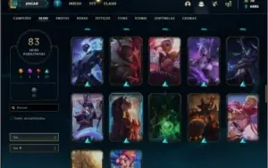 Conta ouro 4 com 83 skins e 113 champs