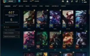Conta ouro 4 com 83 skins e 113 champs