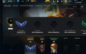 Diamante 4 com 40 Champs e 12 Skins