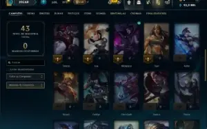 Diamante 4 com 40 Champs e 12 Skins