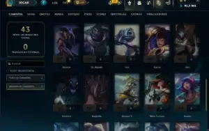 Diamante 4 com 40 Champs e 12 Skins