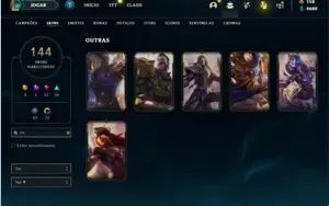 Conta bronze 4 com 155 Champs e 144 Skins + 6 Vitoriosas