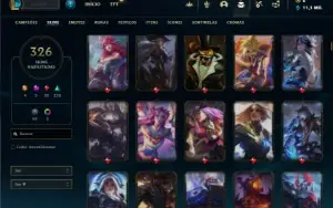 Prata 1 com TODOS os champs e 326 Skins + 3 Prestigios