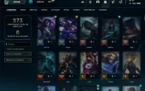 Prata 1 com TODOS os champs e 326 Skins + 3 Prestigios
