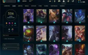 Prata 1 com TODOS os champs e 326 Skins + 3 Prestigios