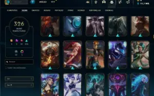 Prata 1 com TODOS os champs e 326 Skins + 3 Prestigios