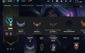 Prata 1 com TODOS os champs e 326 Skins + 3 Prestigios