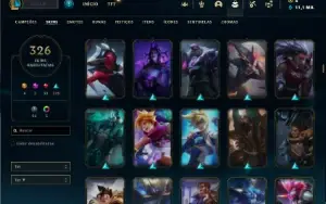 Prata 1 com TODOS os champs e 326 Skins + 3 Prestigios