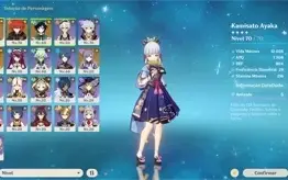 Conta Genshin AR 43 Ayaka, Venti, Diluc C1 e Keqing