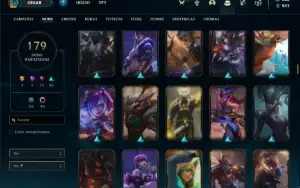 Conta Unranked com 150 Champs e 179 Skins