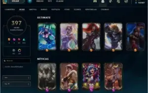 Conta d1 400 skins todos champs