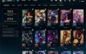 Conta lol 240 Skins (9 prest. + 3 ult.) perfeita c/ mt RP!
