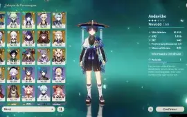 AR58 - CONTA GENSHIN IMPACT 16 5* + 8 ARMAS 5*