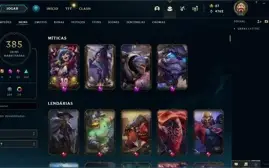 Conta League Of Legends com 385 skins, 5 míticas