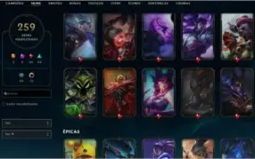 Conta de LoL (ex DIAMANTE) com 259 SKINS/ 140 campeões