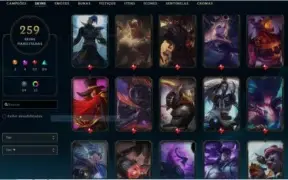 Conta de LoL (ex DIAMANTE) com 259 SKINS/ 140 campeões