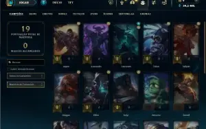 Mestre com 25 Champs e 1 Skin + 11 Fragmentos