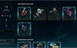 CONTA LOL NVL 289 + 109 SKINS(3 VITORIOSA) DIVERSOS ICONES!