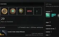 Vendo conta steam csgo 18anos com prime, lvl 20gc e medalhas