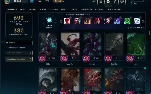 Platina 1 com TODOS os champs e 441 Skins ( JG / MID / TOP )