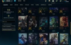 Conta Platina 1 com 66 PDL, 33 Champs e 6 Skins