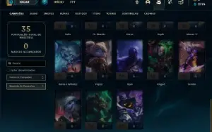 Conta Platina 1 com 66 PDL, 33 Champs e 6 Skins