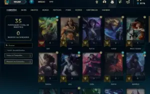 Conta Platina 1 com 66 PDL, 33 Champs e 6 Skins