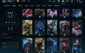 Bronze 1 com 150 Champs e 242 Skins + 2 Skins Raras + Icones