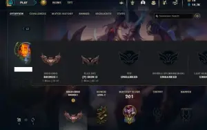 Bronze 1 com 150 Champs e 242 Skins + 2 Skins Raras + Icones