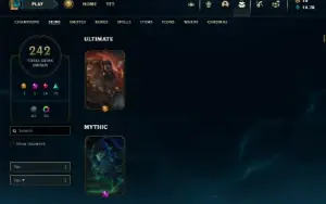 Bronze 1 com 150 Champs e 242 Skins + 2 Skins Raras + Icones