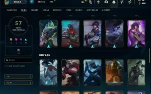 Conta bronze 2 com 130 Champs e 57 Skins + 1 Prestigio Sett