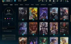 Conta bronze 2 com 130 Champs e 57 Skins + 1 Prestigio Sett