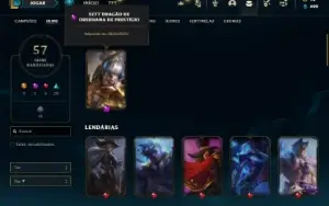 Conta bronze 2 com 130 Champs e 57 Skins + 1 Prestigio Sett