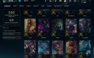 Esmeralda 4 com 85 Champs e 51 Skins + 2 Fragmentos