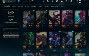 Esmeralda 4 com 85 Champs e 51 Skins + 2 Fragmentos